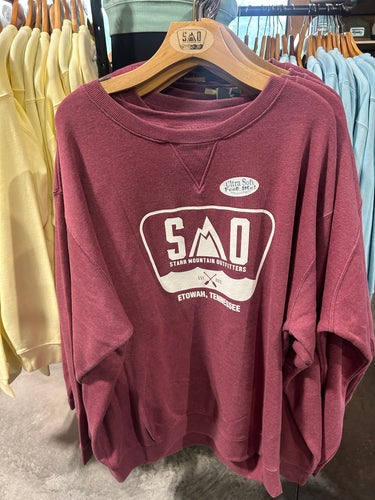 SMO Burn Wash Fleece Crew Neck Sweatshirt