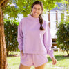 W Lingo Long Sleeve Mock-Crew Oversized Fleece
