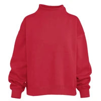 W Lingo Long Sleeve Mock-Crew Oversized Fleece